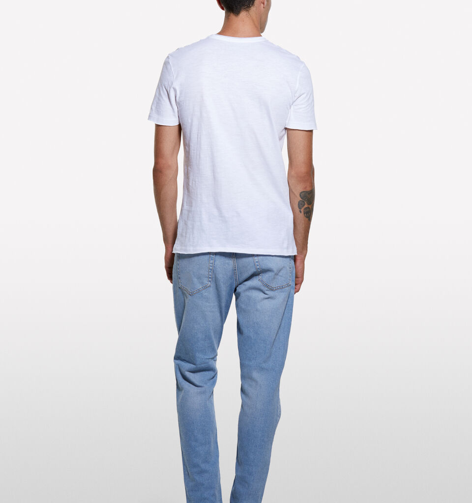 Μπλούζα κοντομάνικη λευκή slim fit - μπλουζάκια κοντομάνικα ανδρικά - Λευκο | Sisley image number 2